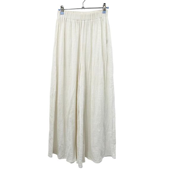 Salt + Sea White Sheer Wide Leg Pants - Picture 1 of 3